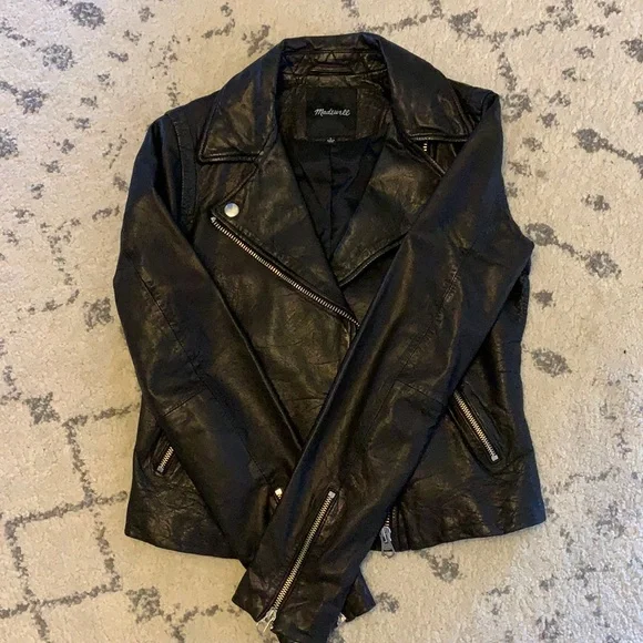 Madewell washed leather motorcycle jacket sale